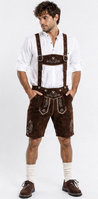 Genuine Leather Bavarian German Lederhosen Men, Oktoberfest Traditional outfit