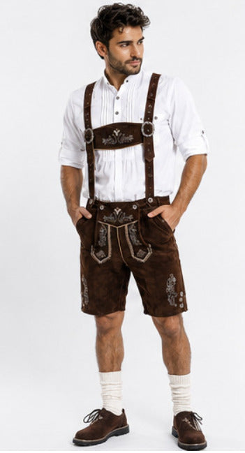 Genuine Leather Bavarian German Lederhosen Men, Oktoberfest Traditional outfit