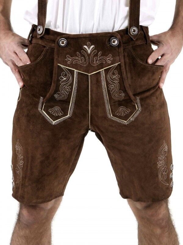 Genuine Leather Bavarian German Lederhosen Men, Oktoberfest Traditional outfit