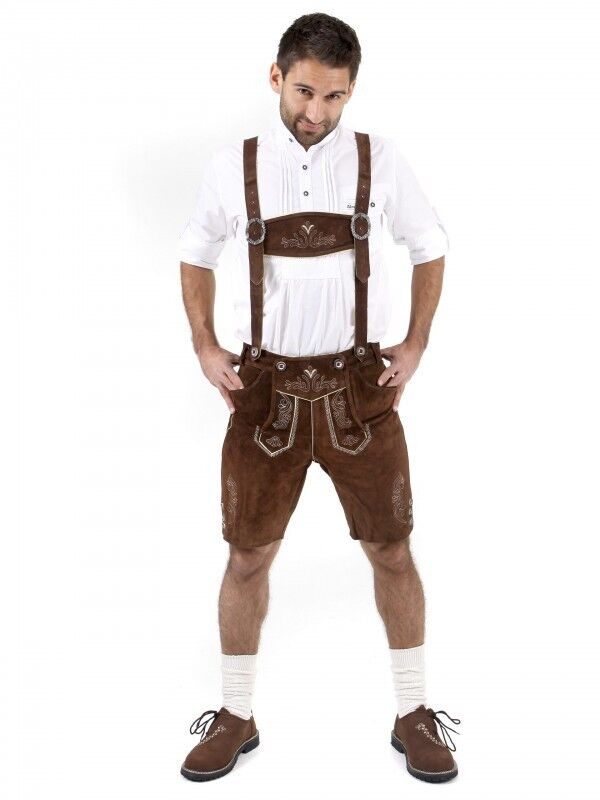 Genuine Leather Bavarian German Lederhosen Men, Oktoberfest Traditional outfit