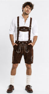 Genuine Leather Bavarian German Lederhosen Men, Oktoberfest Traditional outfit