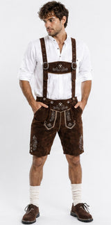 Genuine Leather Bavarian German Lederhosen Men, Oktoberfest Traditional outfit