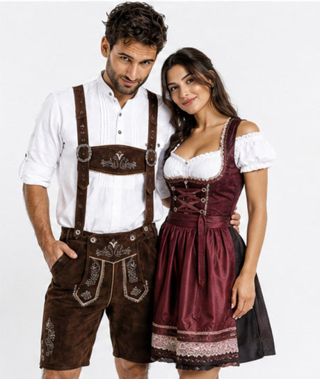 Genuine Leather Bavarian German Lederhosen Men, Oktoberfest Traditional outfit