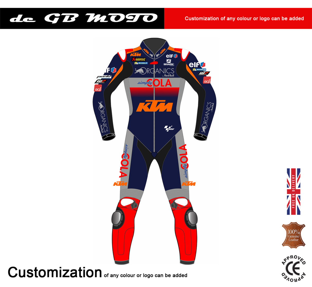 MOTOGP KTM  CUSTOMIZED MOTORBIKE MOTORCYCLE COWHIDE LEATHER RACING SUIT