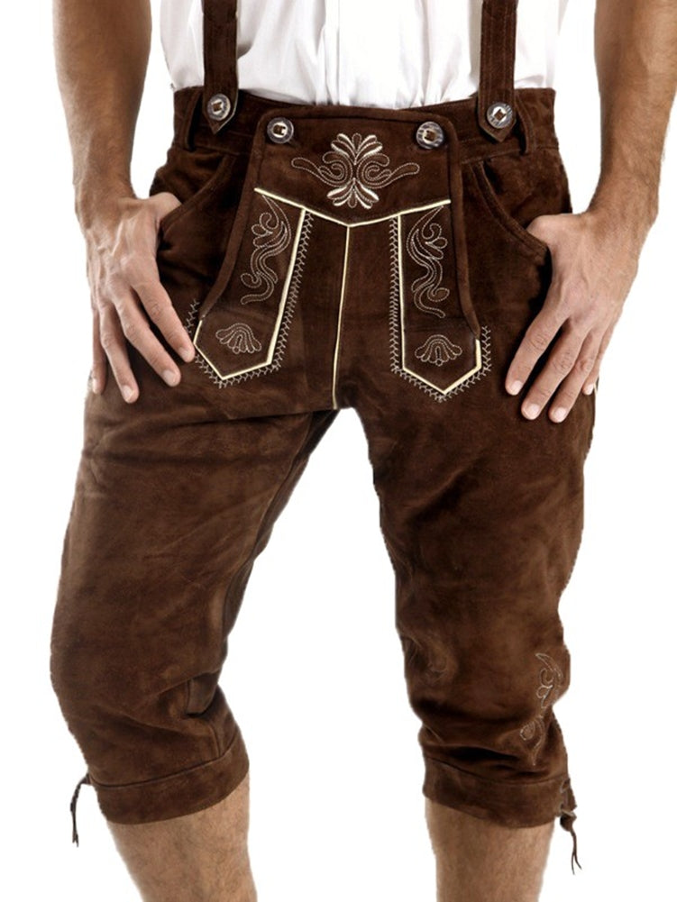 Genuine Leather Bavarian German Lederhosen Men, Oktoberfest Traditional outfit