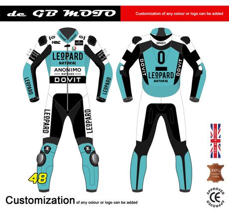 Custom Made TZ AT- 16 Leopard Dovit MotoGP Motorbike Leather Racing Suit