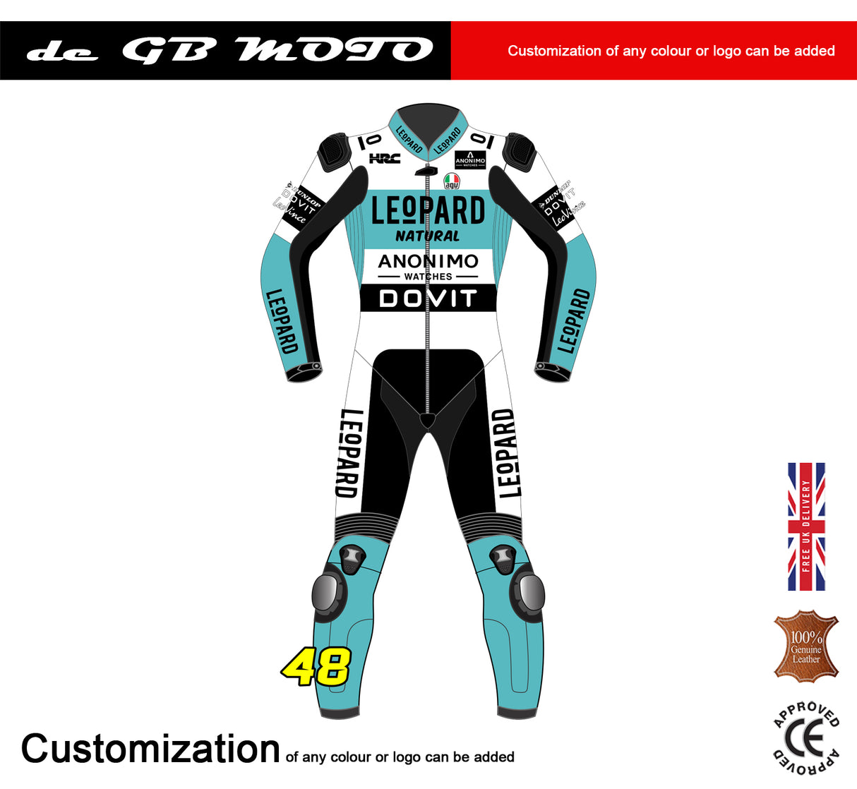 Custom Made TZ AT- 16 Leopard Dovit MotoGP Motorbike Leather Racing Suit