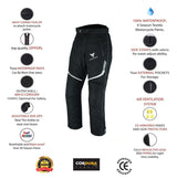 Motorbike Motorcycle Trouser Waterproof Textile Trouser Cordura Pants with Protective CE Approved Armours