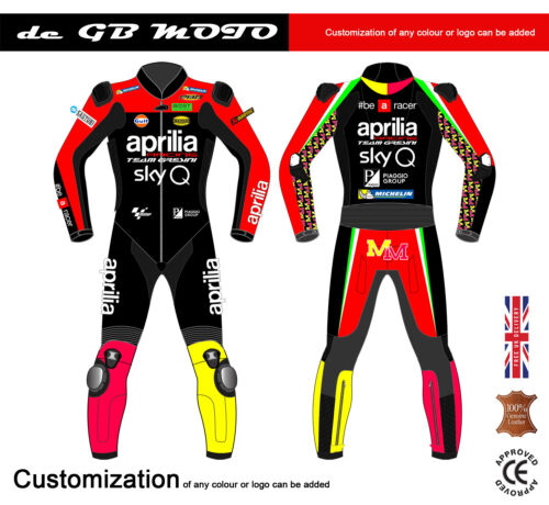 NEW ALEIX ESPARGARO APRILIA 1 PIECE MOTORBIKE RACING LEATHER SUIT CE APPROVED