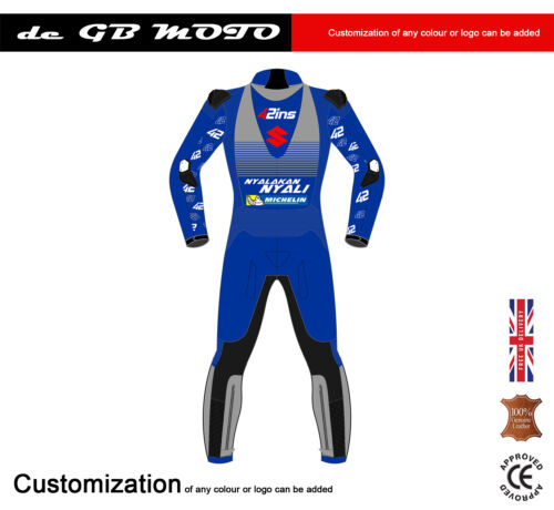 NEW MOTO GP ALEX RINS SUZUKI MOTORBIKE RACING LEATHER SUIT 2023 CE APPROVED