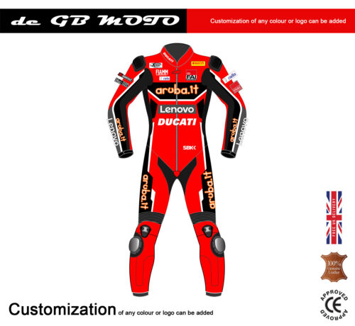 MOTO GP CHAZ DAVIES DUCATI WSBK 2023 MOTORBIKE RACING LEATHER SUIT CE APPROVED