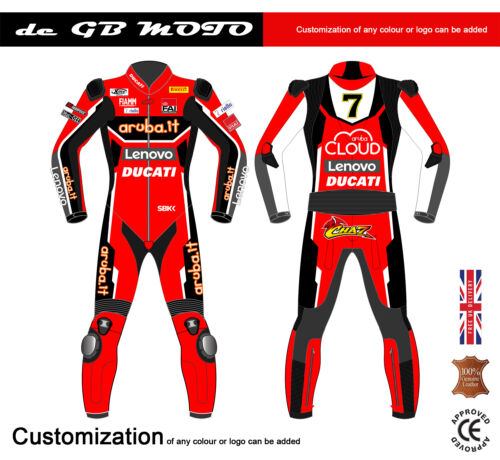 MOTO GP CHAZ DAVIES DUCATI WSBK 2023 MOTORBIKE RACING LEATHER SUIT CE APPROVED