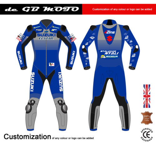 NEW MOTO GP ALEX RINS SUZUKI MOTORBIKE RACING LEATHER SUIT 2023 CE APPROVED