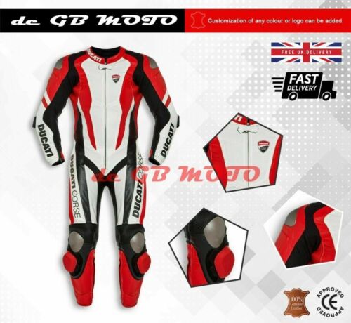 Nuevo DUCATI Corse 1 pieza traje de cuero de carreras de moto armadura aprobada por CE