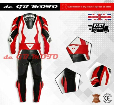 Nuevo DUCATI Corse 1 pieza traje de cuero de carreras de moto armadura aprobada por CE